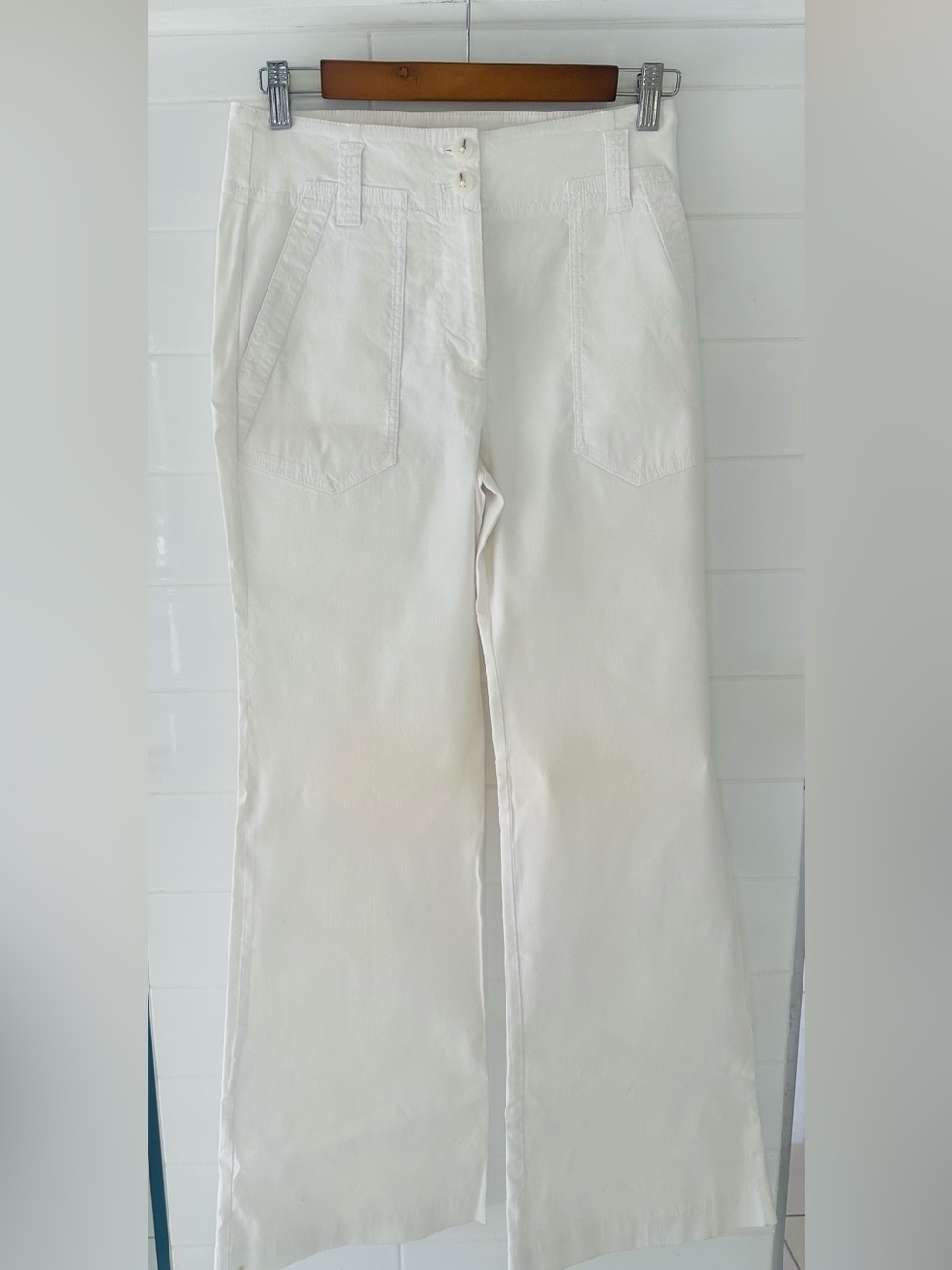Maeve Naomi High-Waist White Wide-Leg Linen Blend Pants - Picture 12 of 12